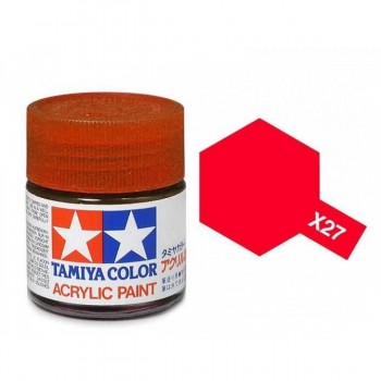 TAMIYA X-27 CLEAR RED - ACRYLIC PAINT MINI (GLOSS) 10ML
